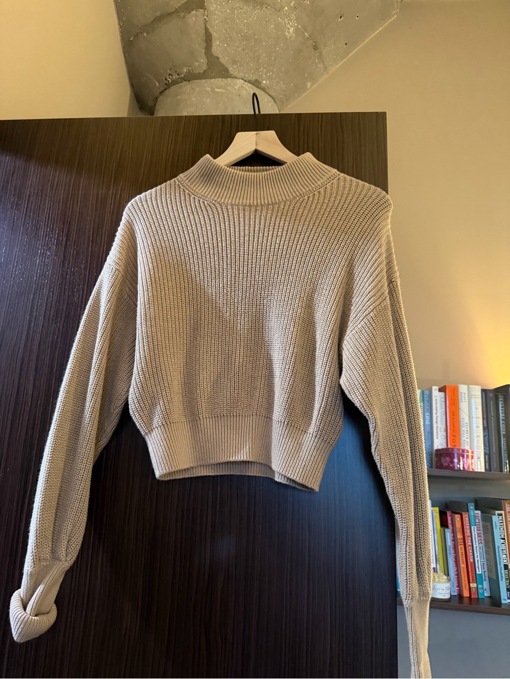 NAKD Beige Cropped Mock-Neck Sweater - Women